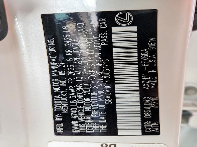 2024 LEXUS ES 300H BASE 12