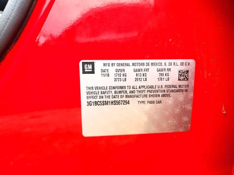 2017 CHEVROLET CRUZE LS 12