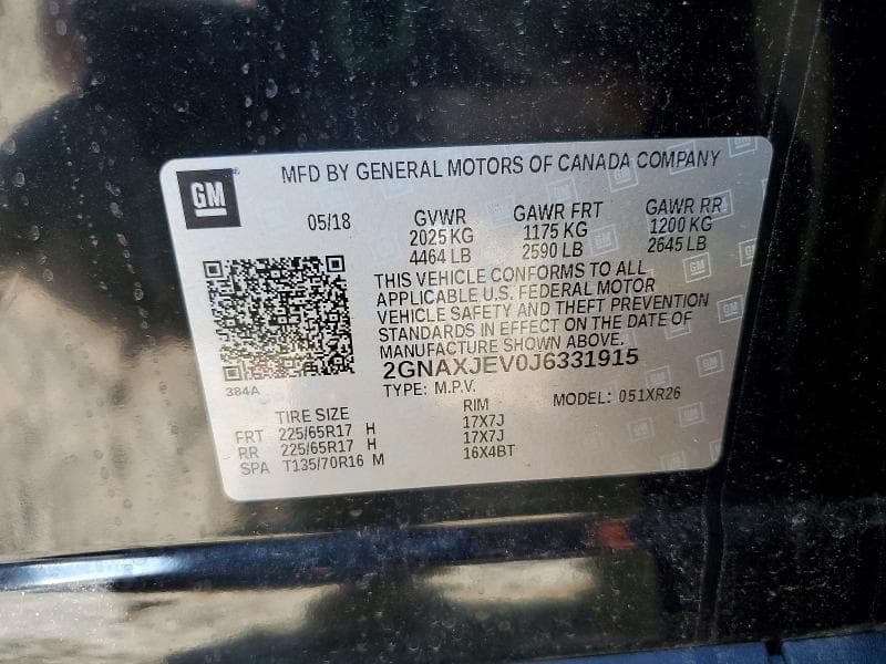 2018 CHEVROLET EQUINOX LT 13