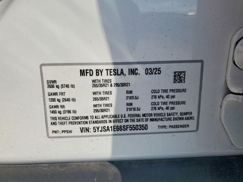 2025 TESLA MODEL S 12