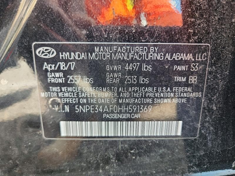 2017 HYUNDAI SONATA LIMITED 12