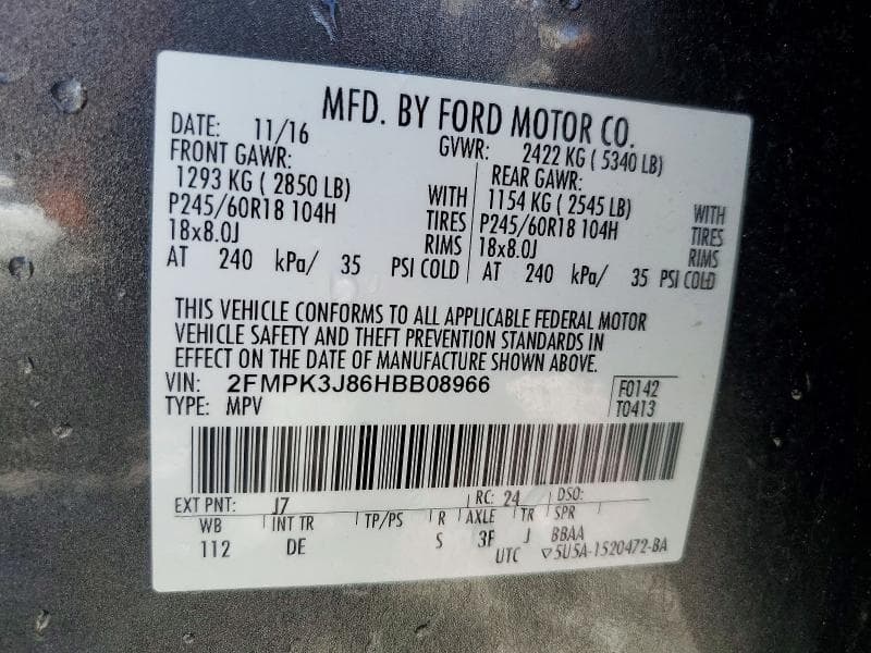 2017 FORD EDGE SEL 13