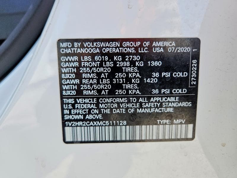 2021 VOLKSWAGEN ATLAS SE 14