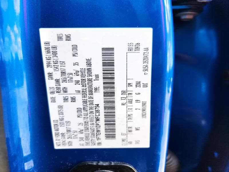 2021 FORD F150 SUPERCREW 12
