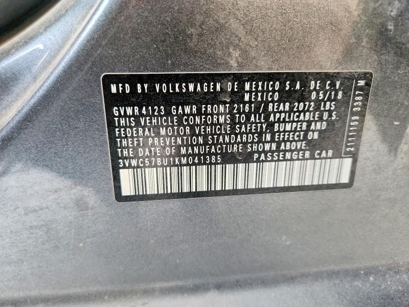2019 VOLKSWAGEN JETTA S 12