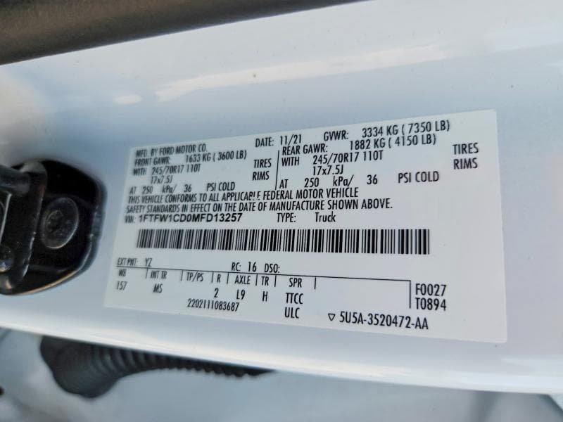 2021 FORD F150 SUPERCREW 12