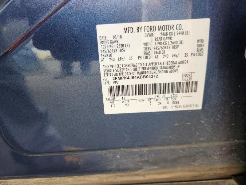 2019 FORD EDGE SEL 13
