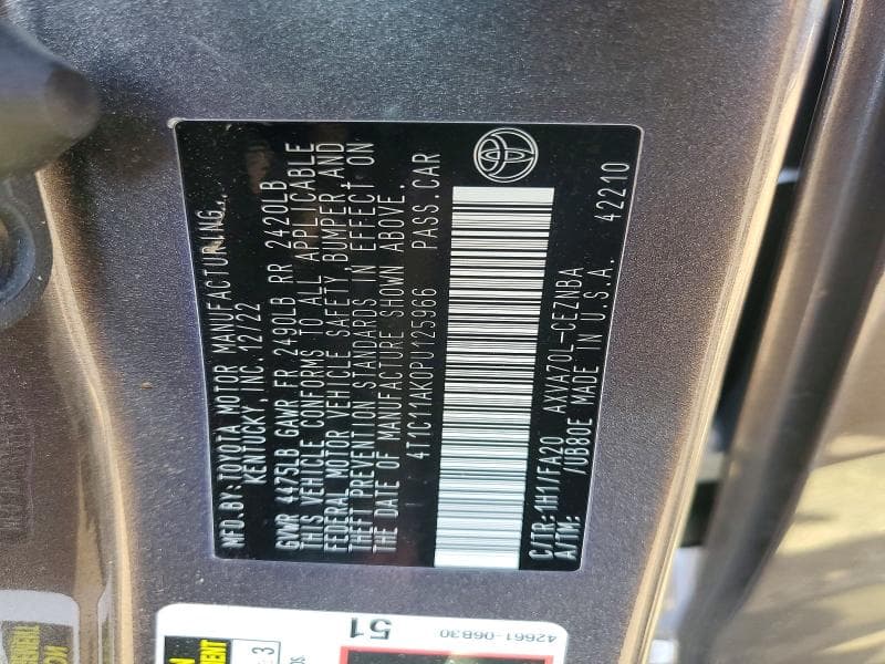 2023 TOYOTA CAMRY LE 13