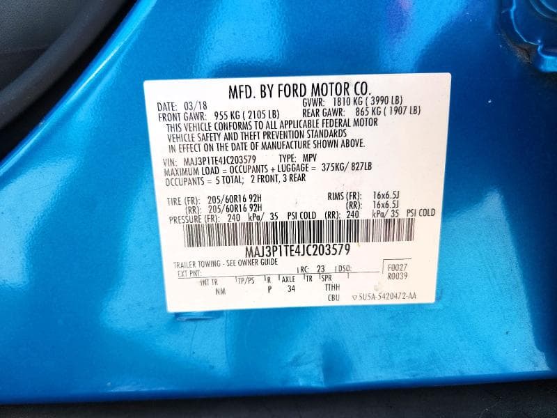 2018 FORD ECOSPORT SE 14