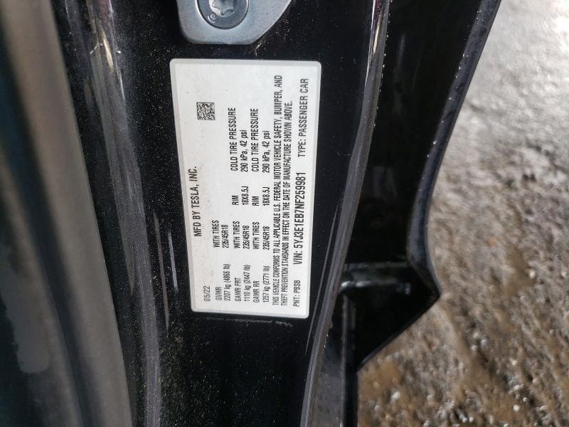 2022 TESLA MODEL 3 12