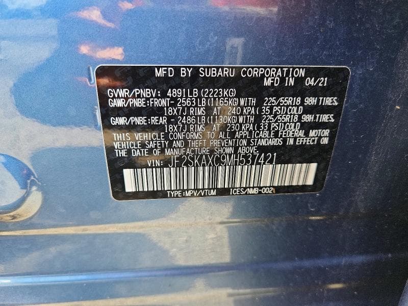 2021 SUBARU FORESTER TOURING 14