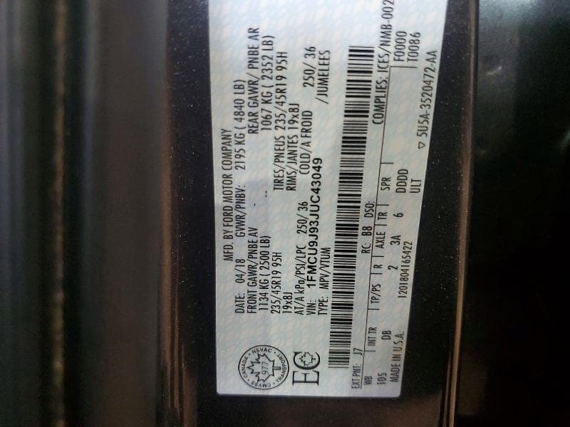 2018 FORD ESCAPE TITANIUM 14
