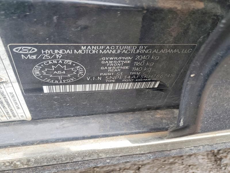 2019 HYUNDAI SONATA SEL 12