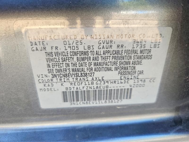 2025 NISSAN VERSA SV 12