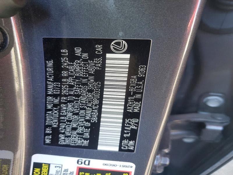 2023 LEXUS ES 300H F SPORT HANDLING 13