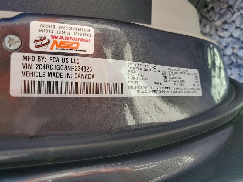 2022 CHRYSLER PACIFICA LIMITED 13