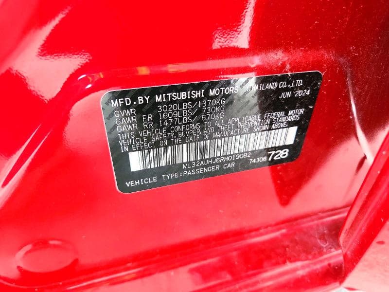 2024 MITSUBISHI MIRAGE ES 13