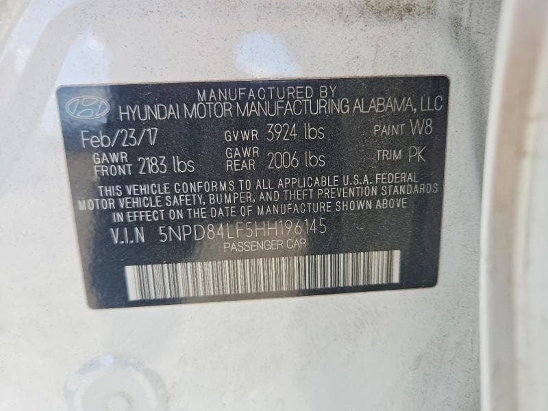 2017 HYUNDAI ELANTRA SE 12
