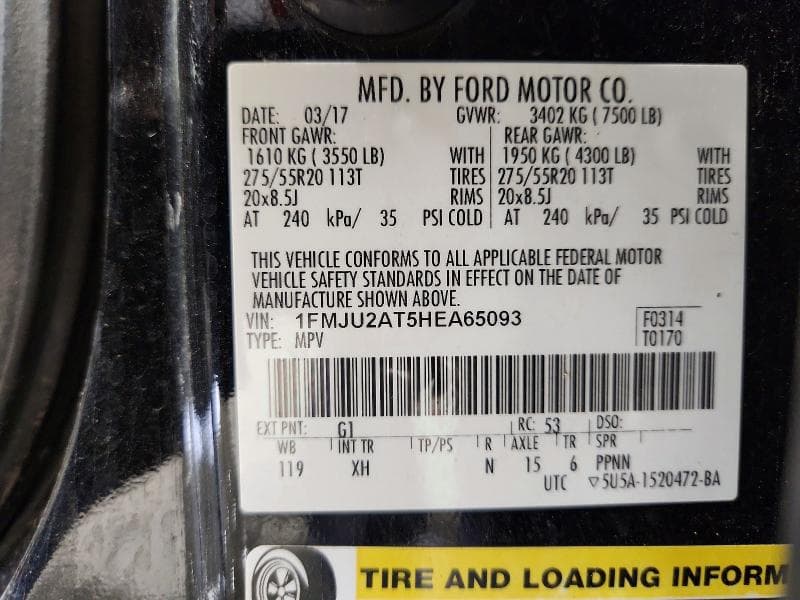 2017 FORD EXPEDITION LIMITED 14
