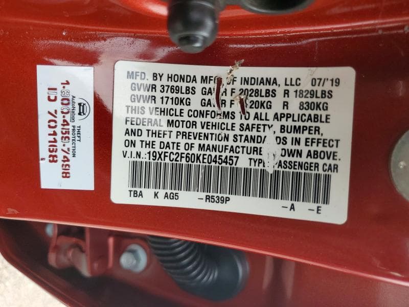2019 HONDA CIVIC LX 12