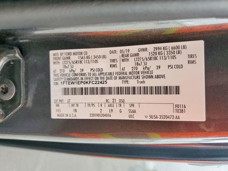 2019 FORD F150 SUPERCREW 13