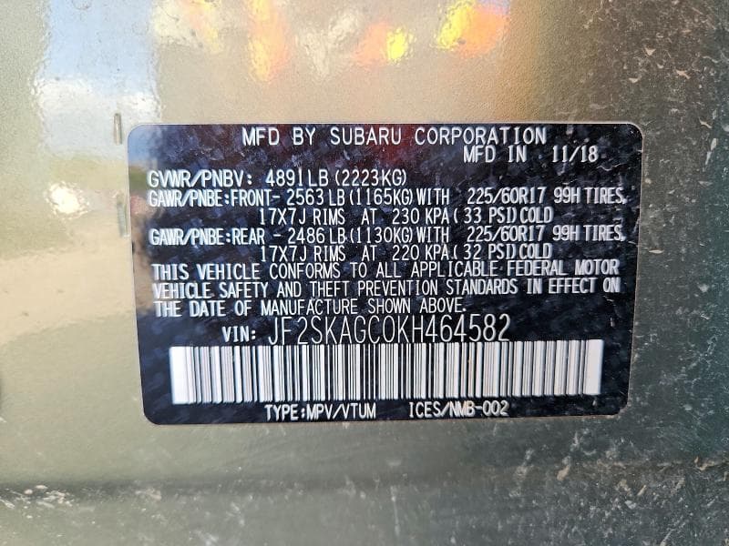 2019 SUBARU FORESTER PREMIUM 13