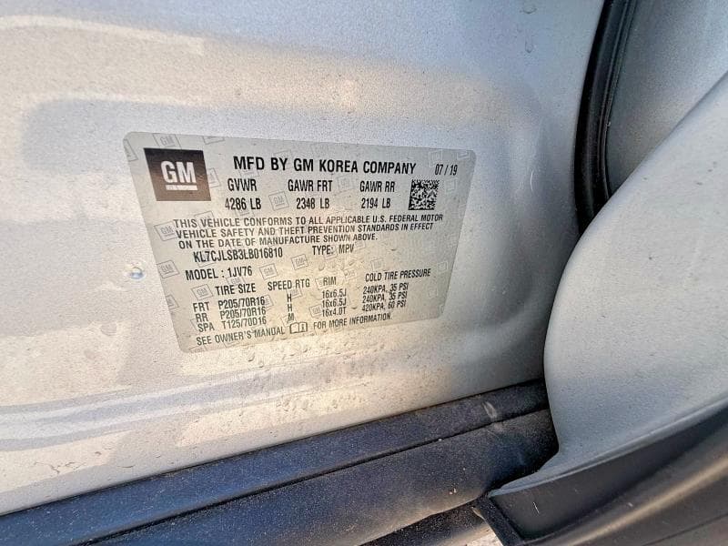 2020 CHEVROLET TRAX 1LT 10