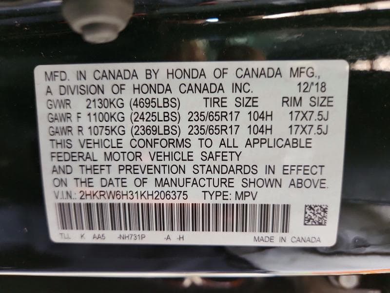 2019 HONDA CR-V LX 13
