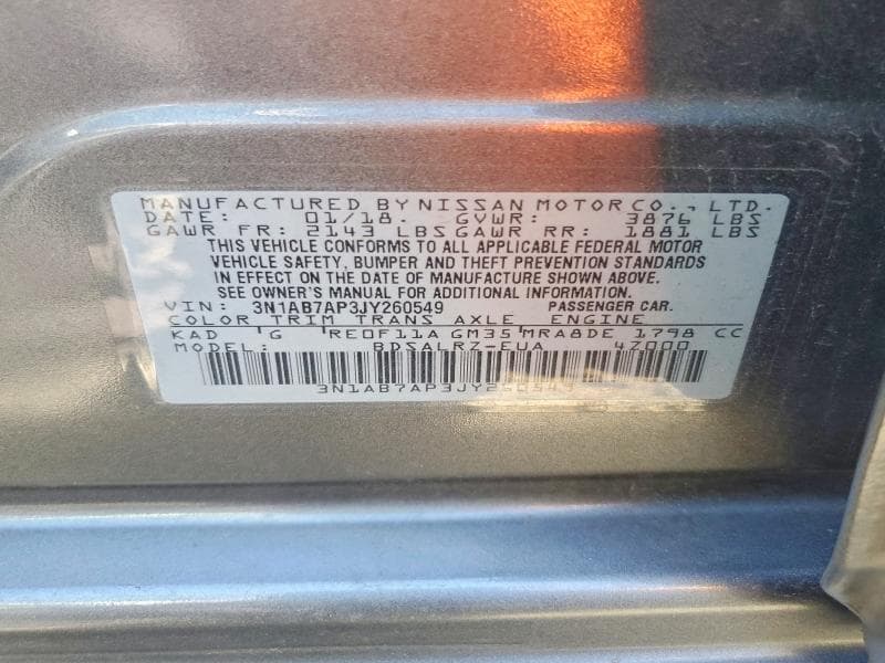 2018 NISSAN SENTRA SR 12