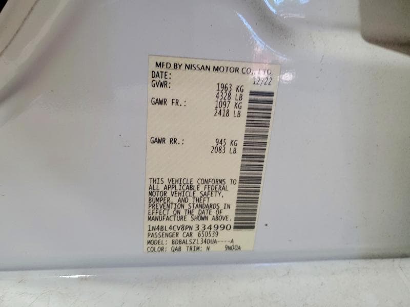 2023 NISSAN ALTIMA SR 12