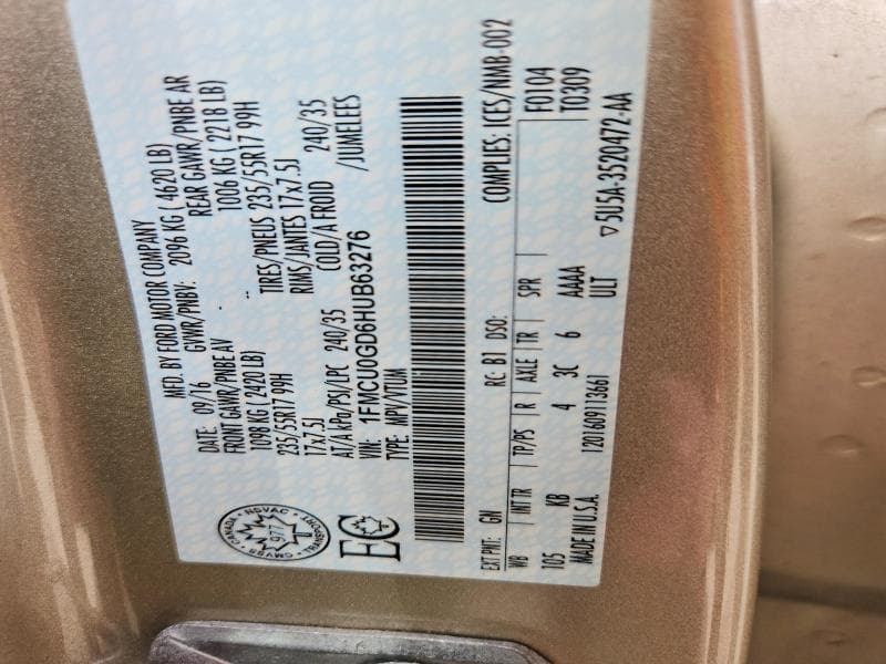 2017 FORD ESCAPE SE 14