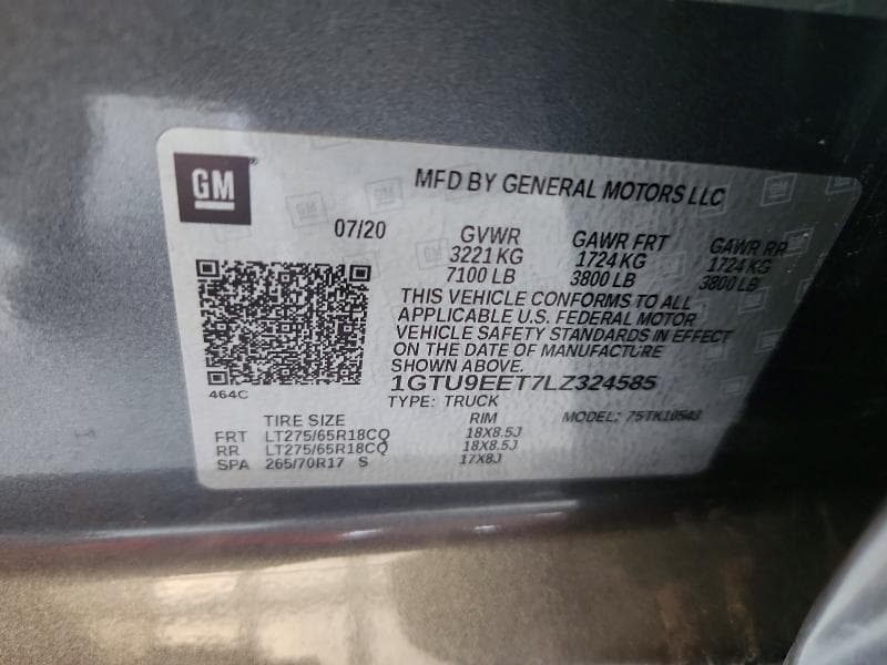 2020 GMC SIERRA K1500 AT4 12