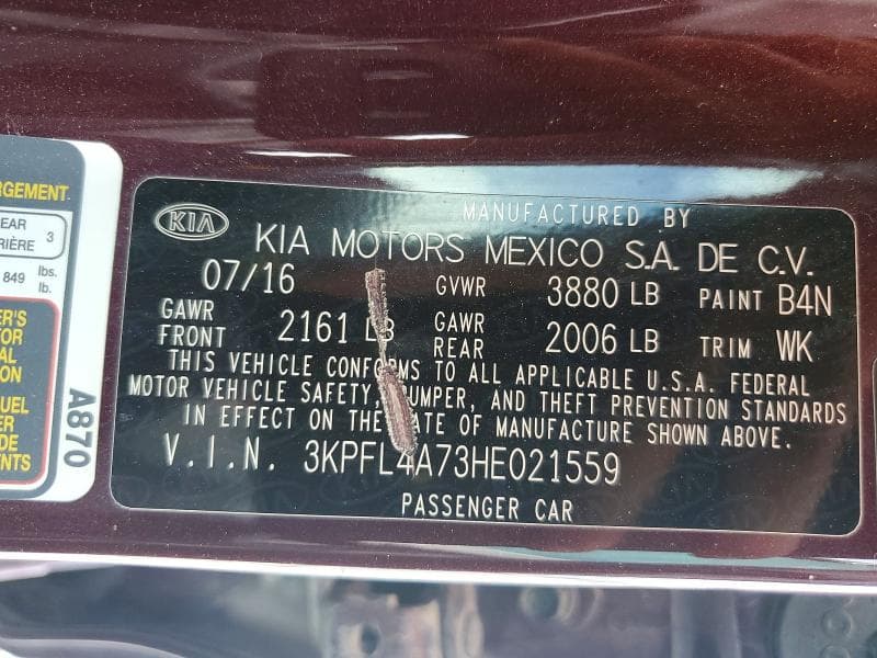 2017 KIA FORTE LX 12