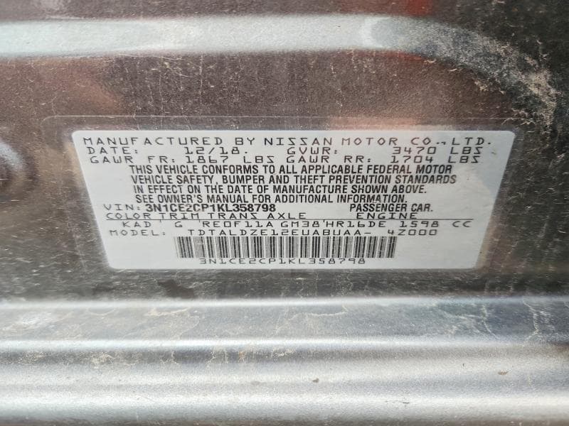 2019 NISSAN VERSA NOTE SV 13