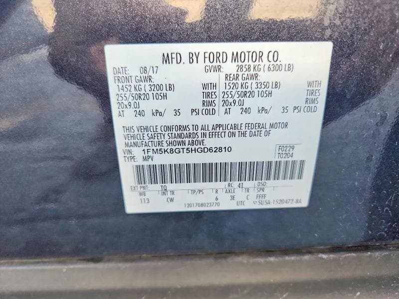 2017 FORD EXPLORER SPORT 13