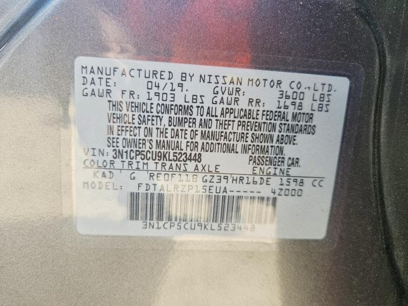 2019 NISSAN KICKS S 12