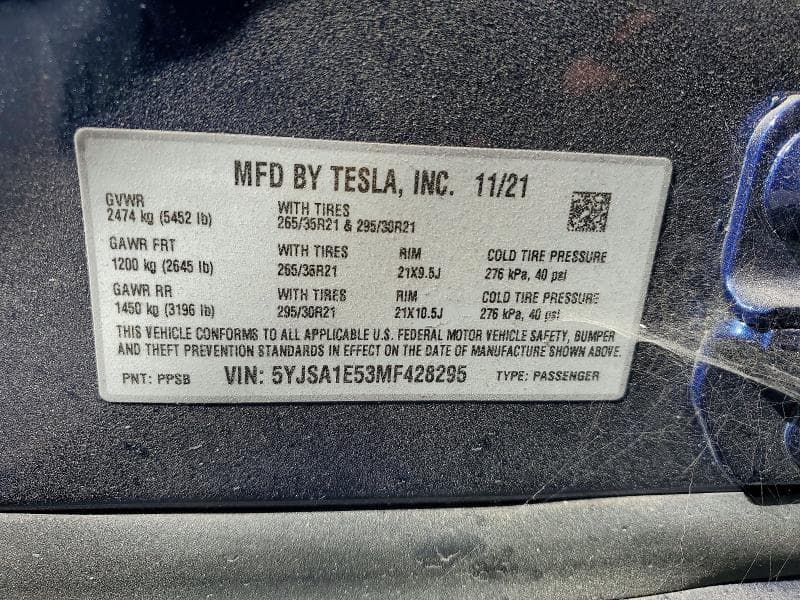 2021 TESLA MODEL S 13