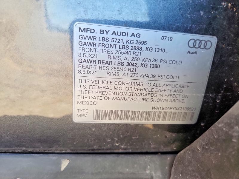 2019 AUDI SQ5 PREMIUM PLUS 12