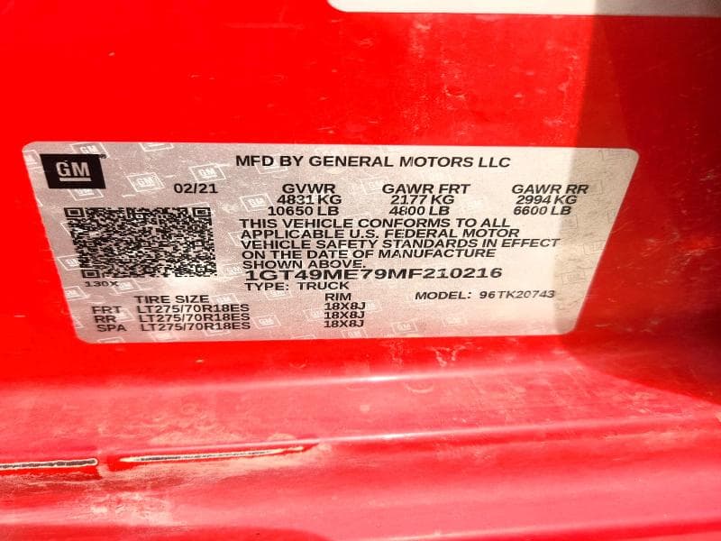 2021 GMC SIERRA K2500 SLE 12