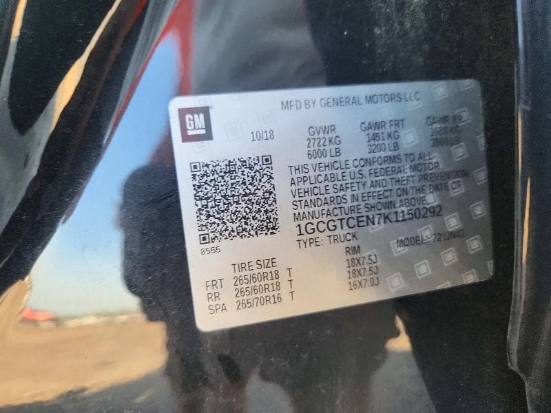 2019 CHEVROLET COLORADO LT 12