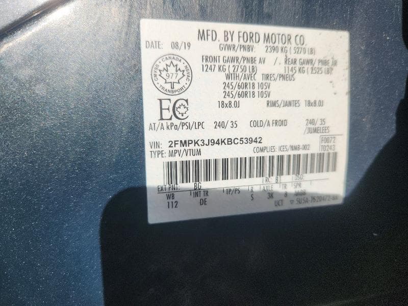 2019 FORD EDGE SEL 13
