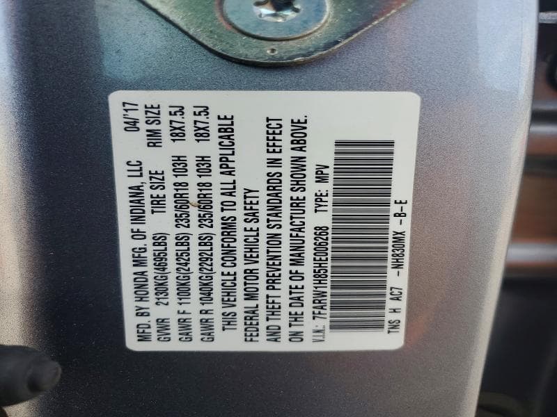 2017 HONDA CR-V EXL 14