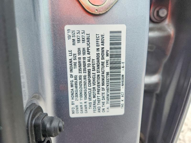 2019 HONDA CR-V EXL 12
