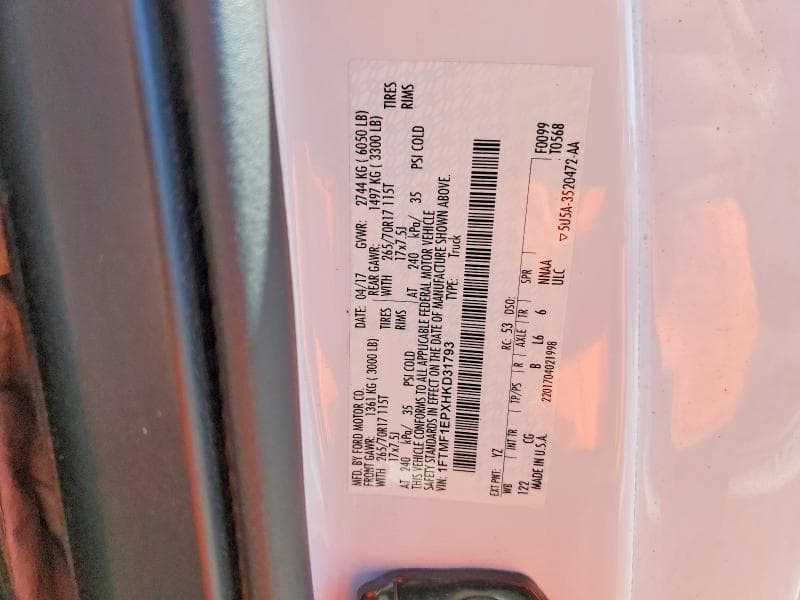 2017 FORD F150 12