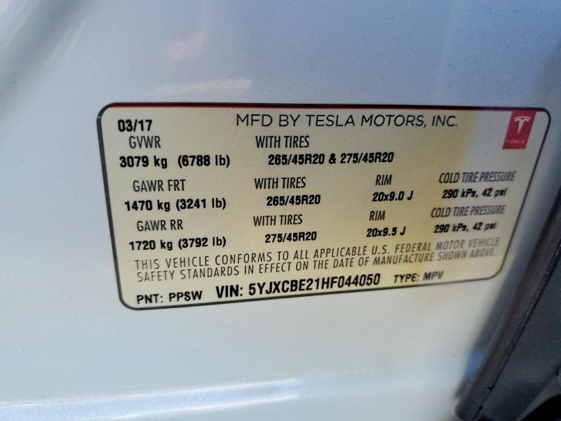 2017 TESLA MODEL X 13
