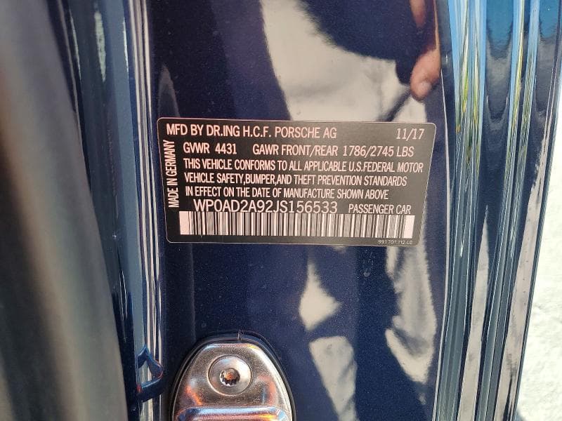 2018 PORSCHE 911 TURBO 12