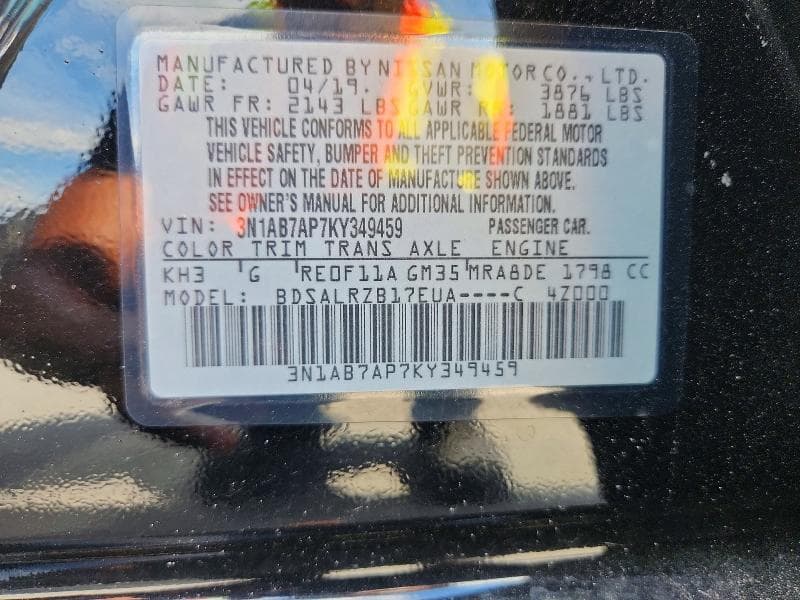 2019 NISSAN SENTRA SR 12