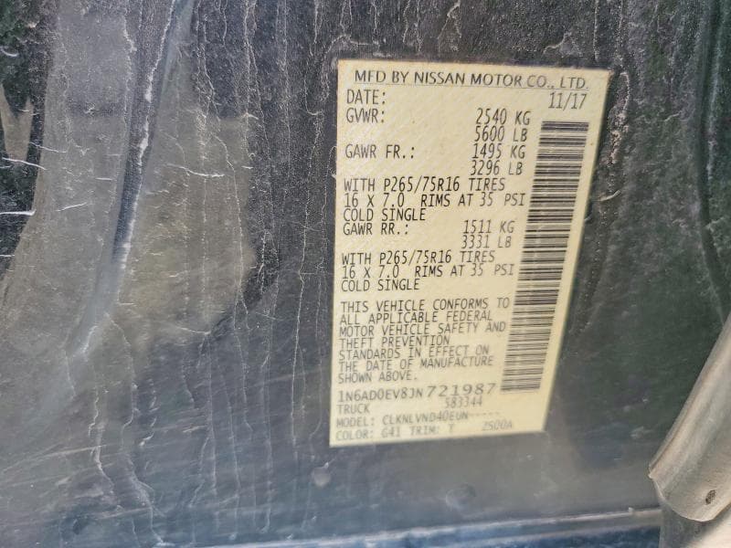 2018 NISSAN FRONTIER PRO-4X 12