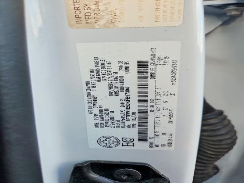 2019 FORD F150 SUPERCREW 12