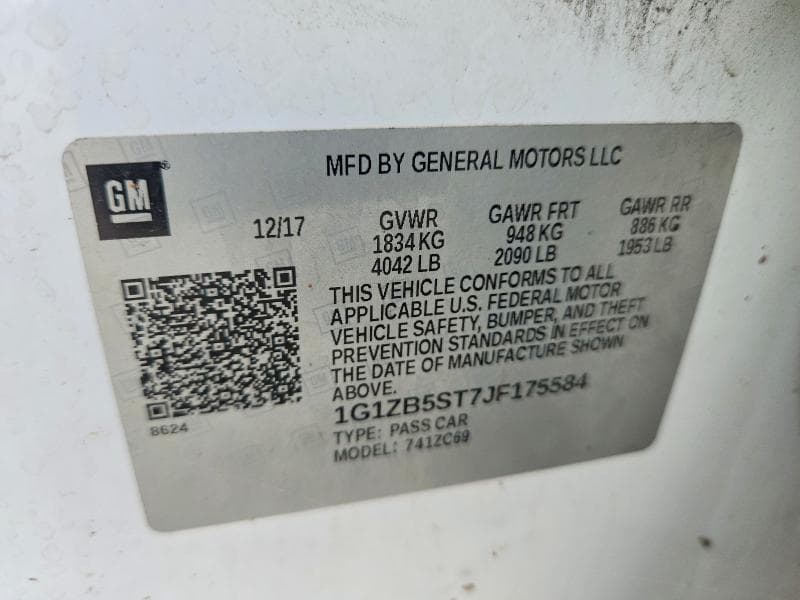 2018 CHEVROLET MALIBU LS 12